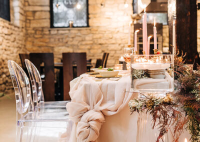 table decorated and prepared for special event