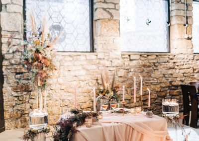 table decorated and prepared for special event